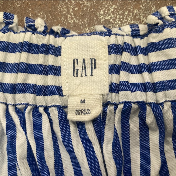 Blue and white striped off the shoulder dress, size M - Picture 3 of 4